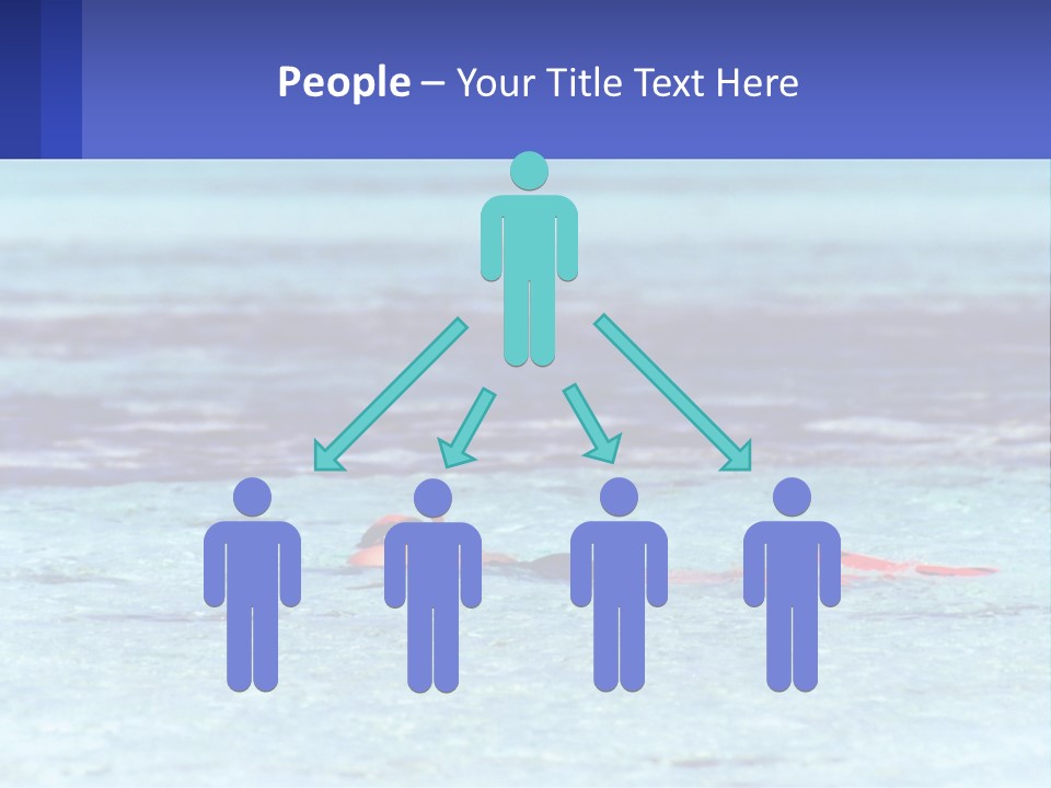 A Person Swimming In The Ocean With A Blue Background PowerPoint Template