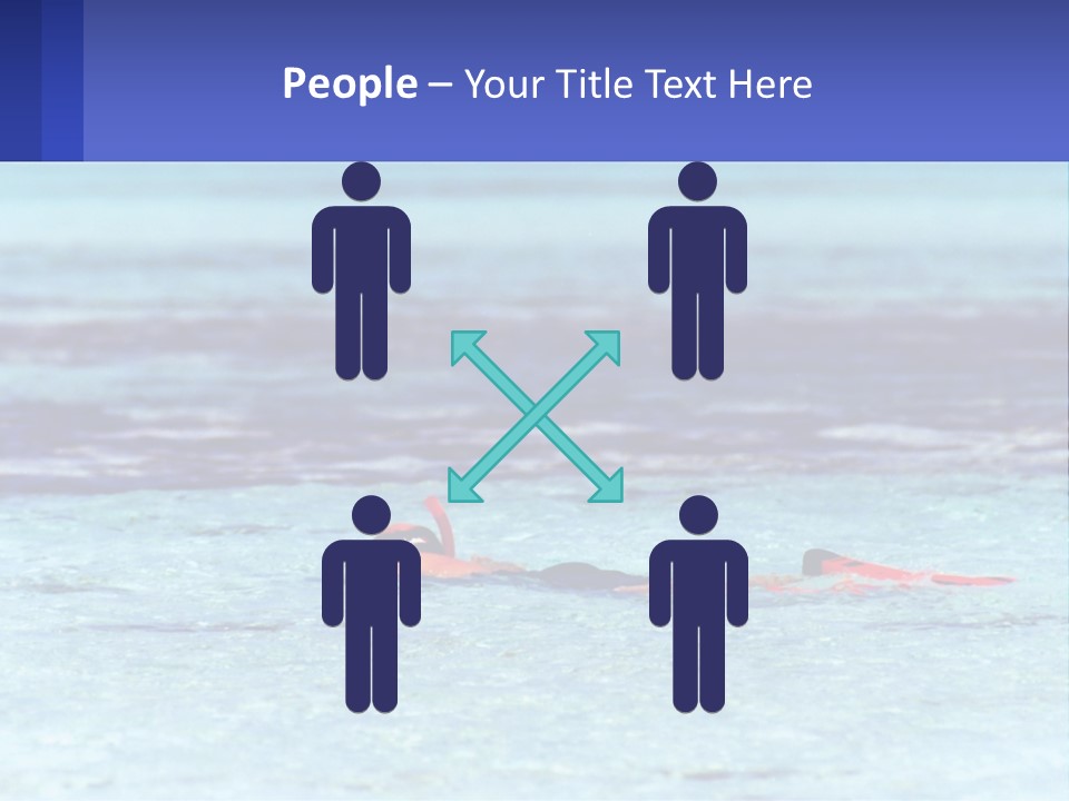 A Person Swimming In The Ocean With A Blue Background PowerPoint Template