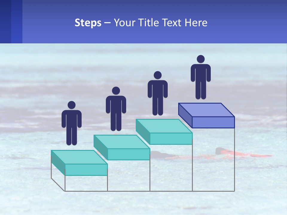 A Person Swimming In The Ocean With A Blue Background PowerPoint Template