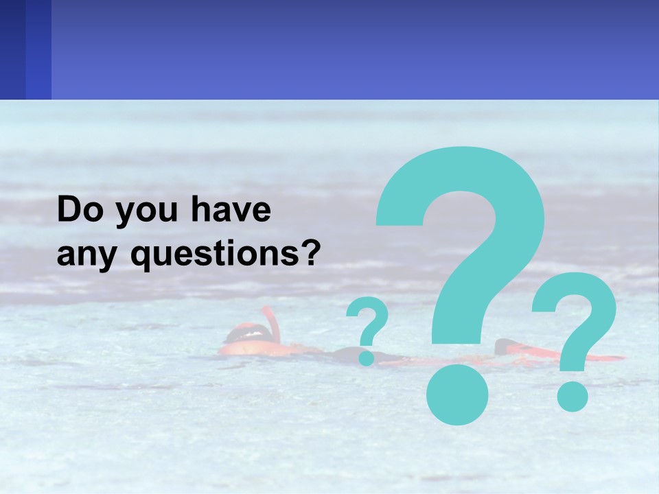 A Person Swimming In The Ocean With A Blue Background PowerPoint Template