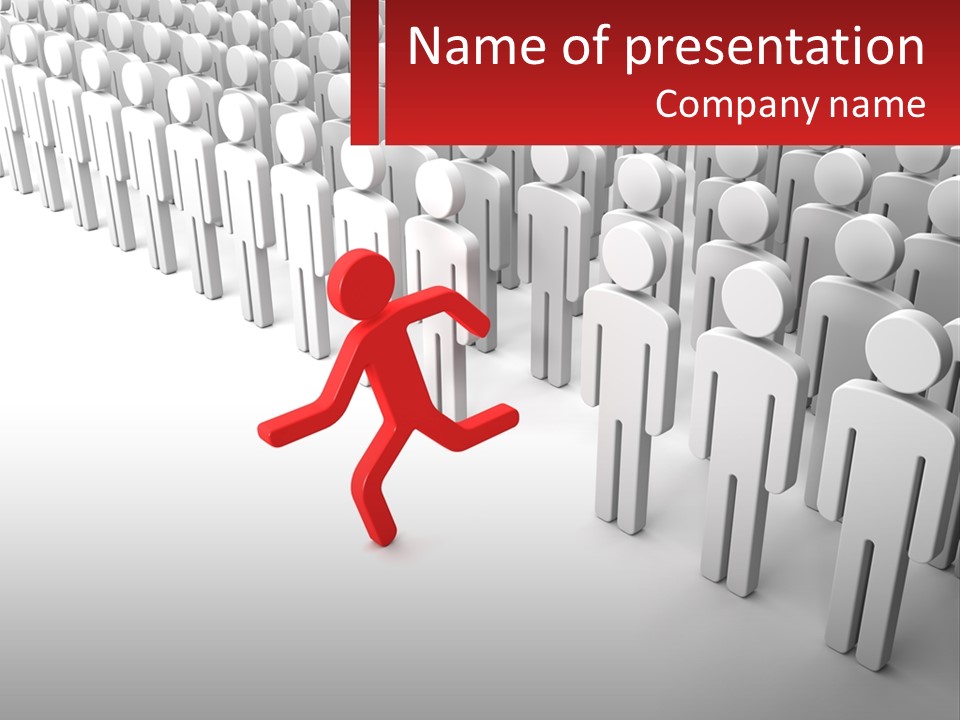 A Group Of People Standing In Front Of A Red Sign PowerPoint Template