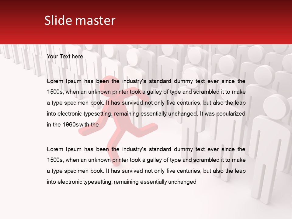 A Group Of People Standing In Front Of A Red Sign PowerPoint Template