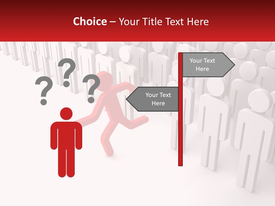 A Group Of People Standing In Front Of A Red Sign PowerPoint Template