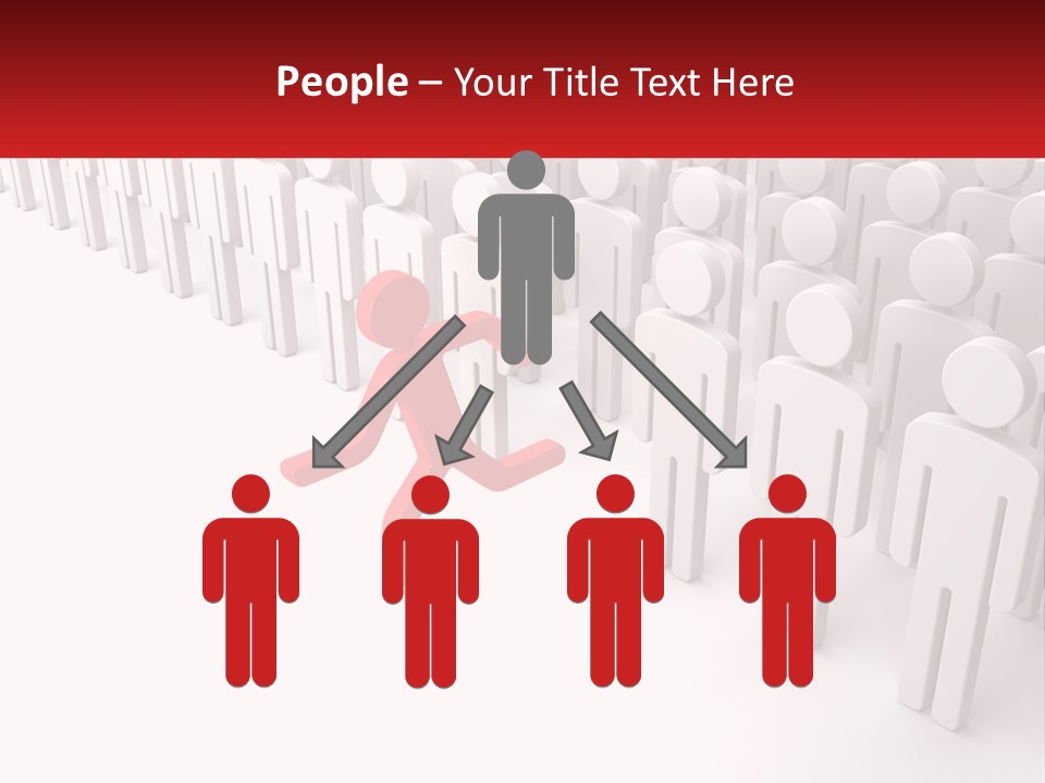 A Group Of People Standing In Front Of A Red Sign PowerPoint Template