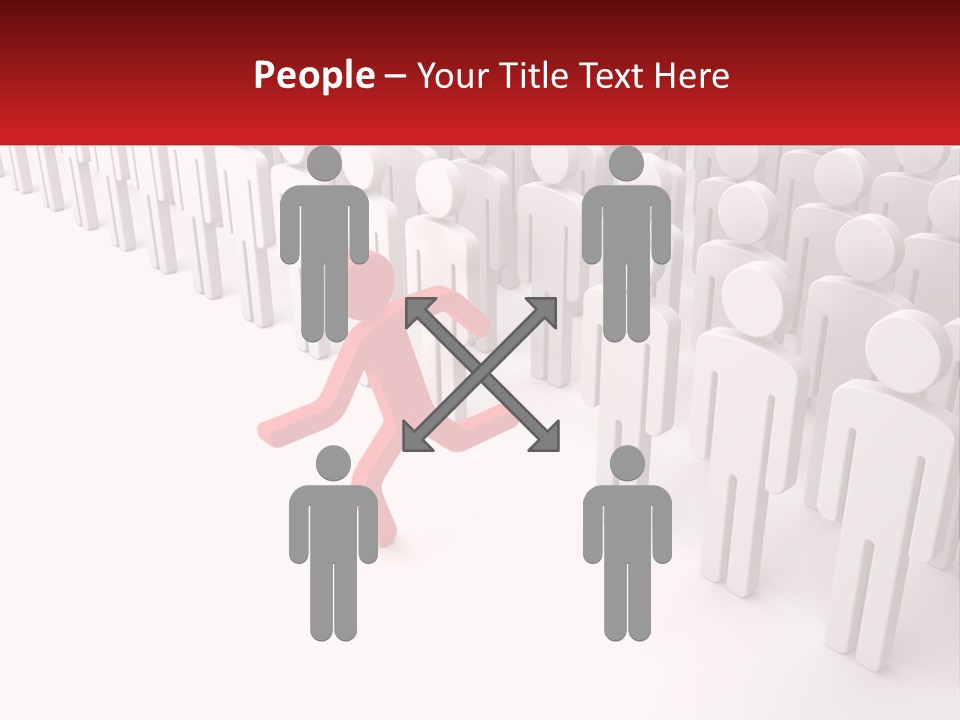 A Group Of People Standing In Front Of A Red Sign PowerPoint Template