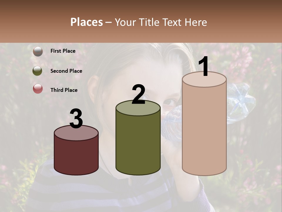 A Young Girl Drinking Water From A Water Bottle PowerPoint Template