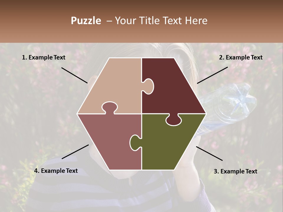 A Young Girl Drinking Water From A Water Bottle PowerPoint Template