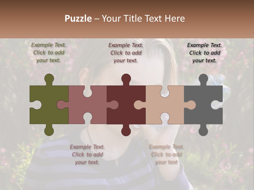 A Young Girl Drinking Water From A Water Bottle PowerPoint Template