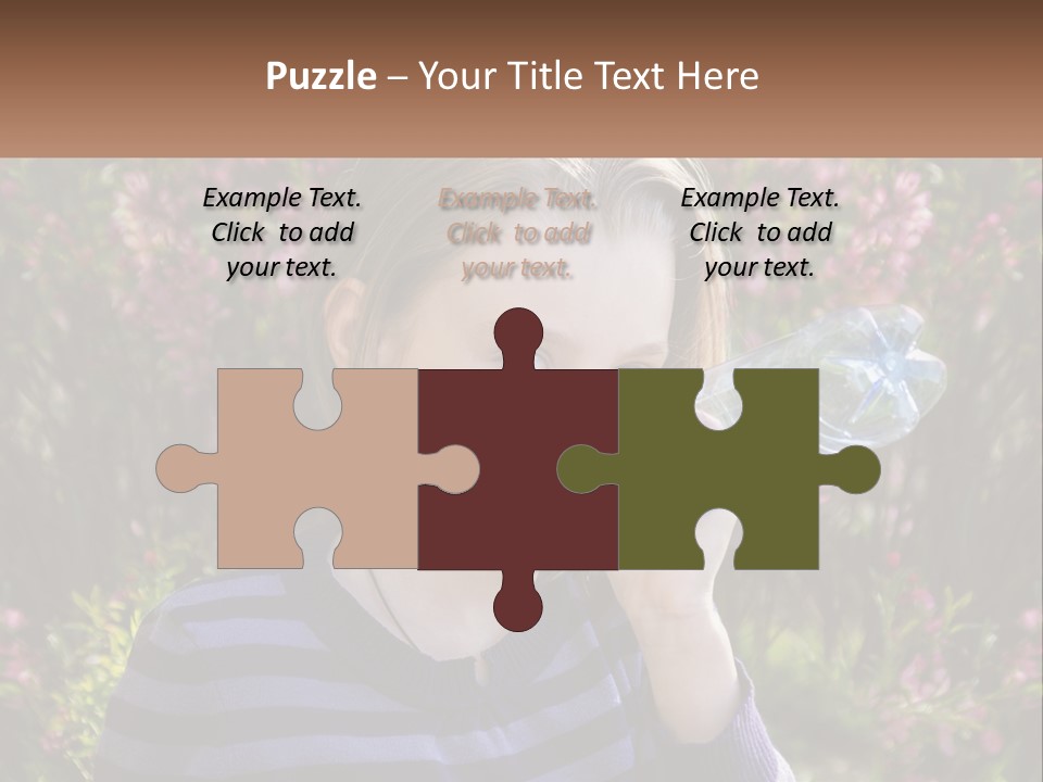 A Young Girl Drinking Water From A Water Bottle PowerPoint Template