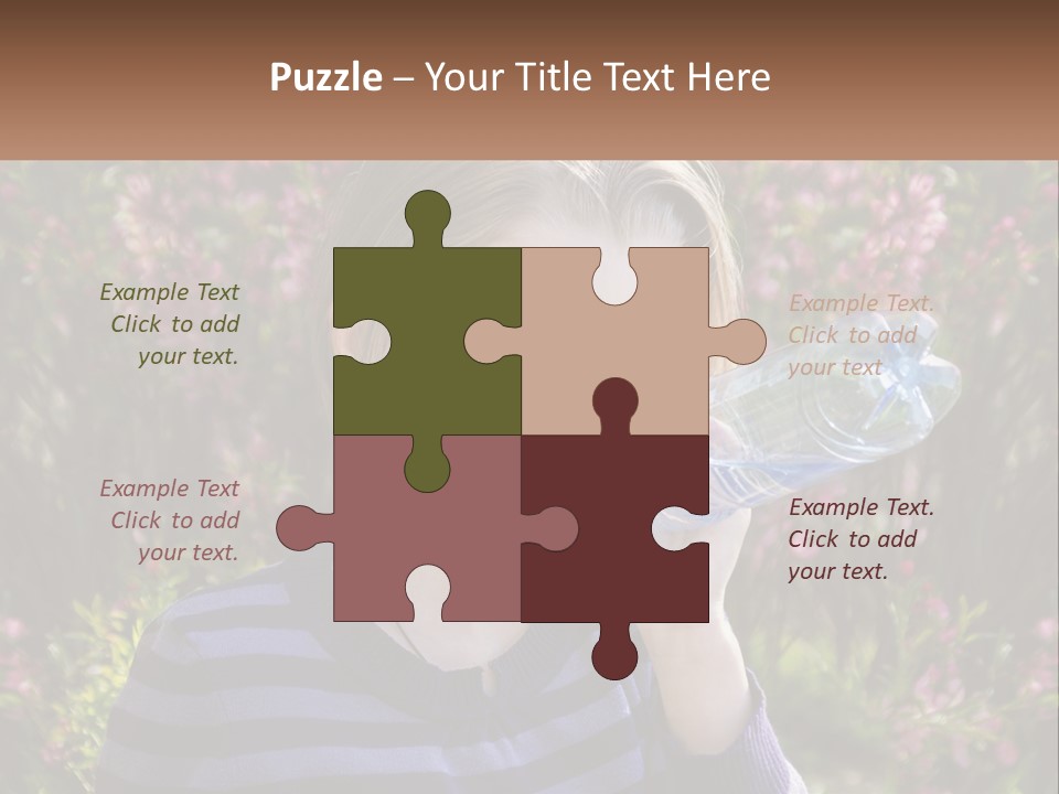 A Young Girl Drinking Water From A Water Bottle PowerPoint Template