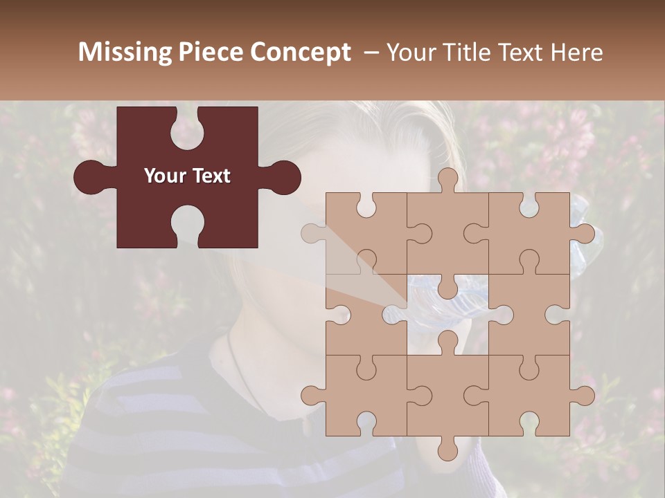 A Young Girl Drinking Water From A Water Bottle PowerPoint Template