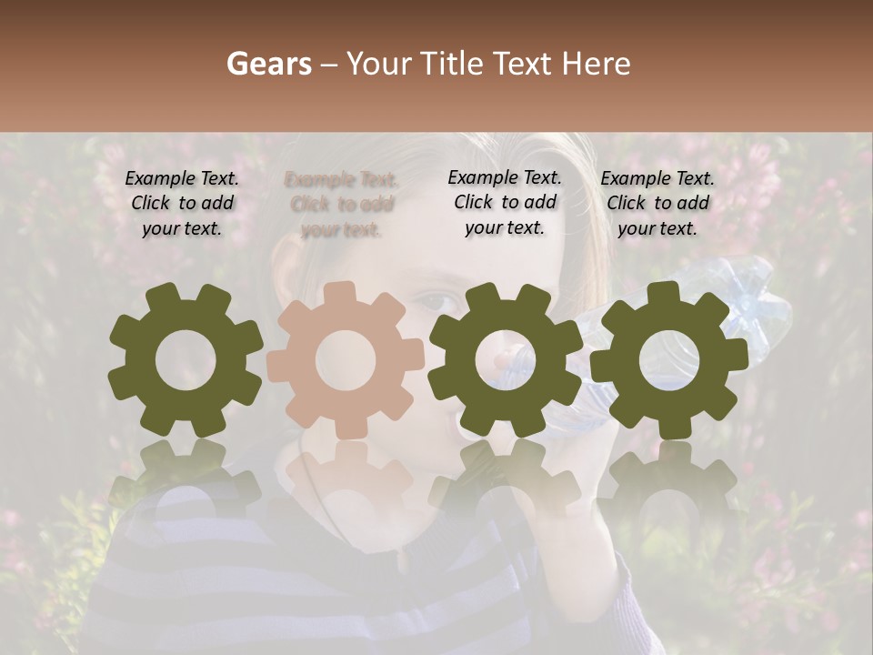 A Young Girl Drinking Water From A Water Bottle PowerPoint Template