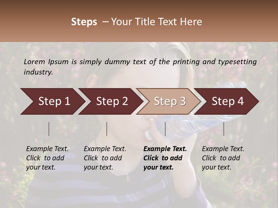 A Young Girl Drinking Water From A Water Bottle PowerPoint Template