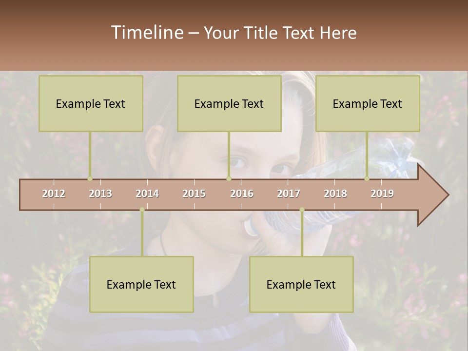 A Young Girl Drinking Water From A Water Bottle PowerPoint Template