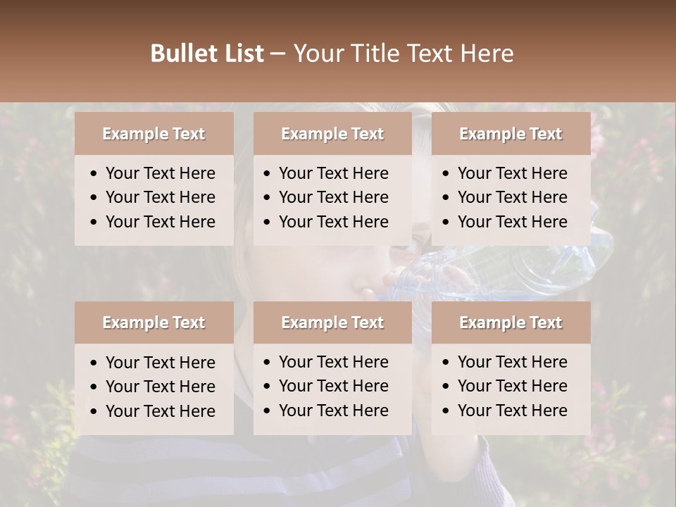 A Young Girl Drinking Water From A Water Bottle PowerPoint Template