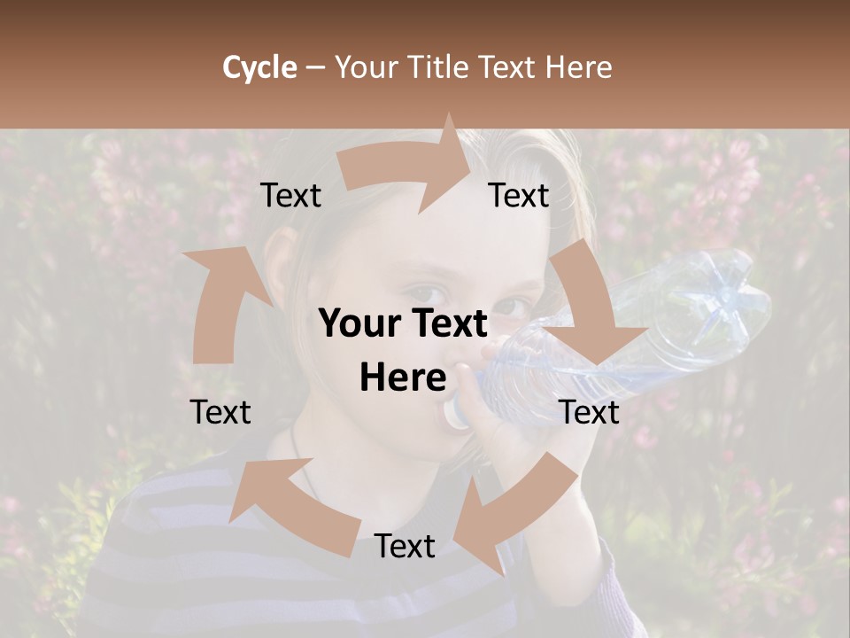 A Young Girl Drinking Water From A Water Bottle PowerPoint Template