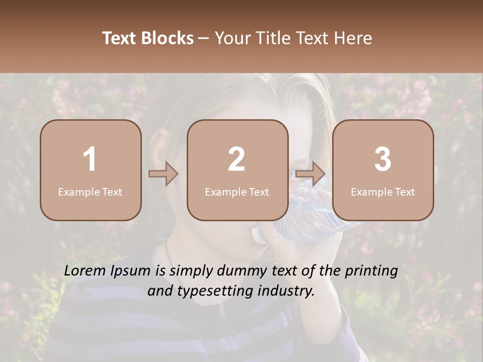 A Young Girl Drinking Water From A Water Bottle PowerPoint Template