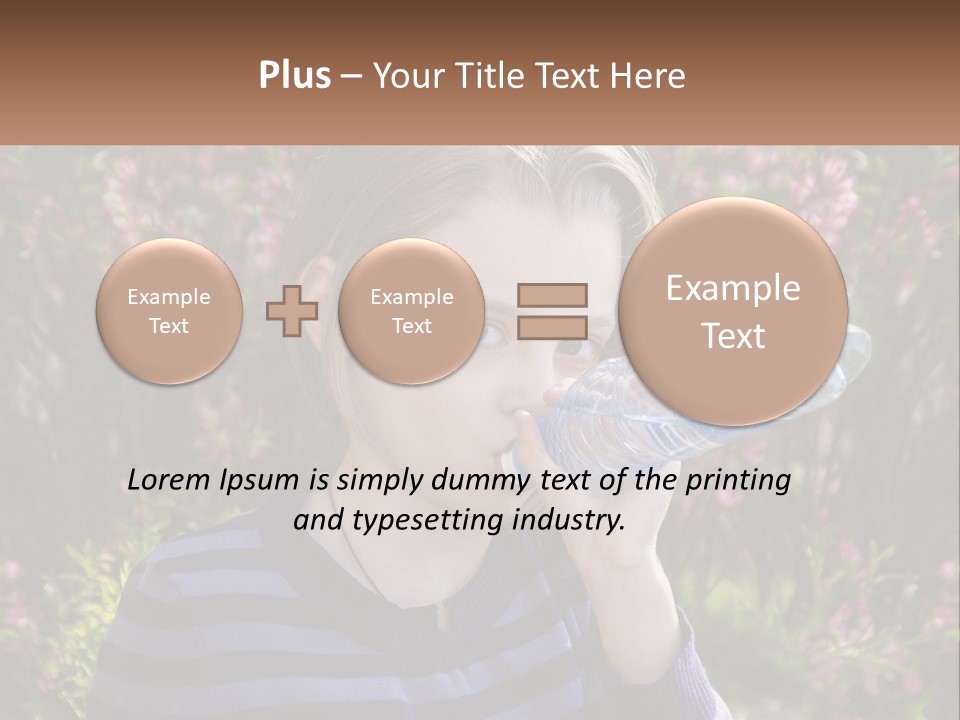 A Young Girl Drinking Water From A Water Bottle PowerPoint Template