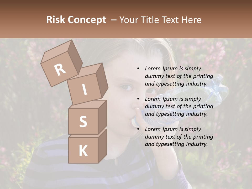 A Young Girl Drinking Water From A Water Bottle PowerPoint Template