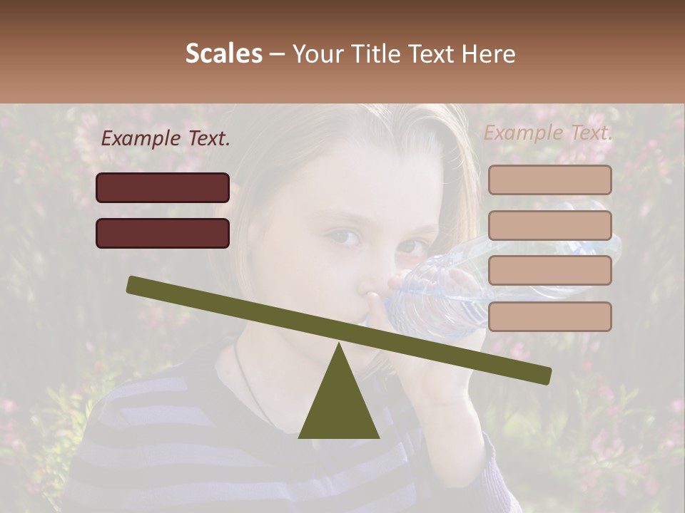 A Young Girl Drinking Water From A Water Bottle PowerPoint Template