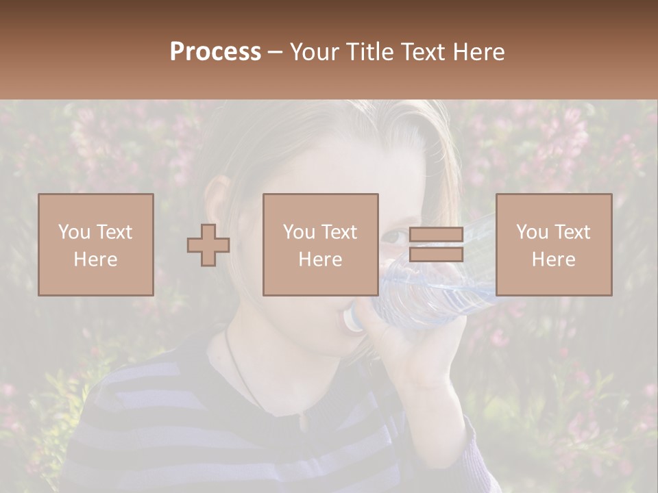 A Young Girl Drinking Water From A Water Bottle PowerPoint Template