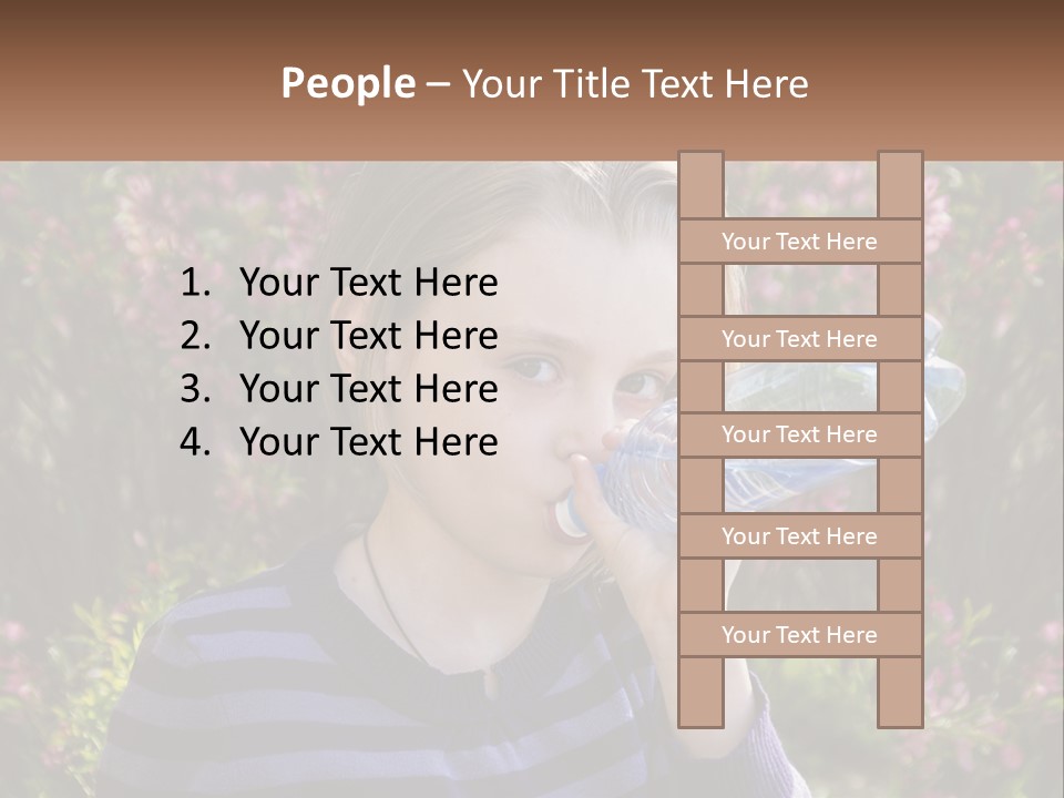 A Young Girl Drinking Water From A Water Bottle PowerPoint Template