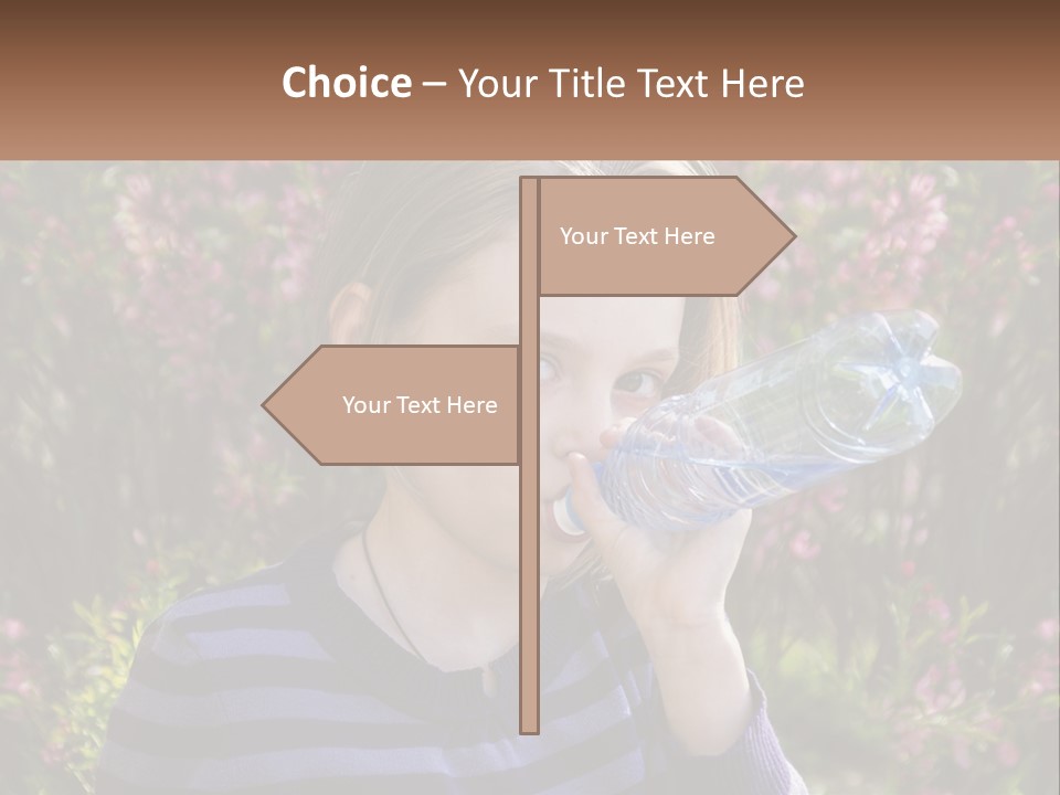 A Young Girl Drinking Water From A Water Bottle PowerPoint Template