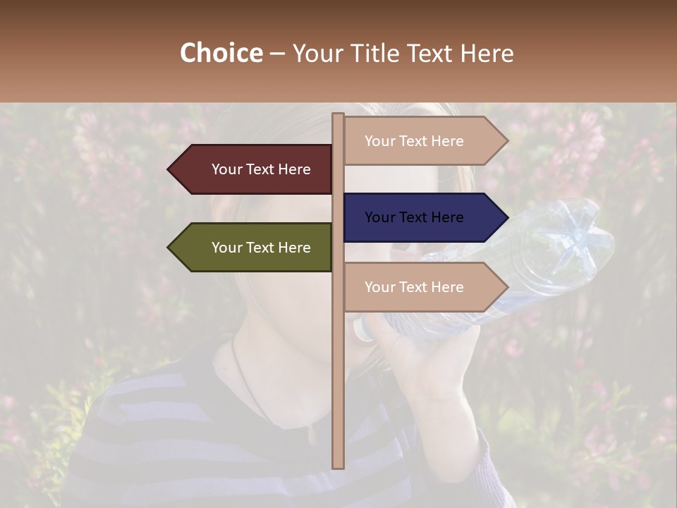 A Young Girl Drinking Water From A Water Bottle PowerPoint Template