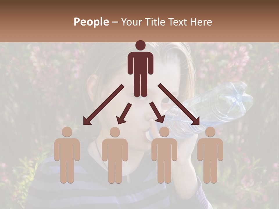 A Young Girl Drinking Water From A Water Bottle PowerPoint Template