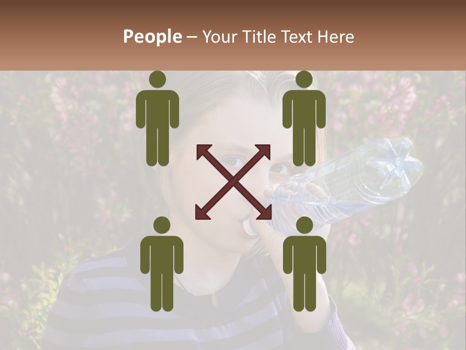 A Young Girl Drinking Water From A Water Bottle PowerPoint Template