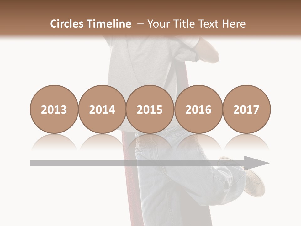 A Young Boy Standing On A Skateboard With His Arms In The Air PowerPoint Template