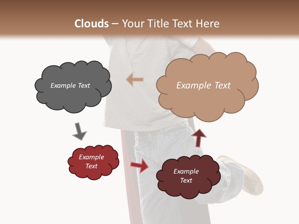 A Young Boy Standing On A Skateboard With His Arms In The Air PowerPoint Template