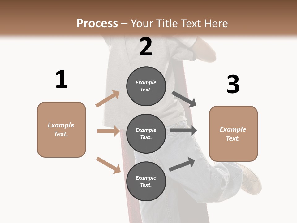 A Young Boy Standing On A Skateboard With His Arms In The Air PowerPoint Template