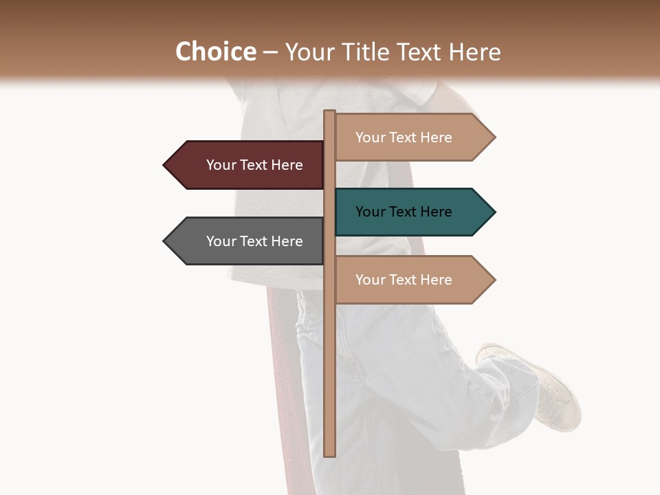 A Young Boy Standing On A Skateboard With His Arms In The Air PowerPoint Template