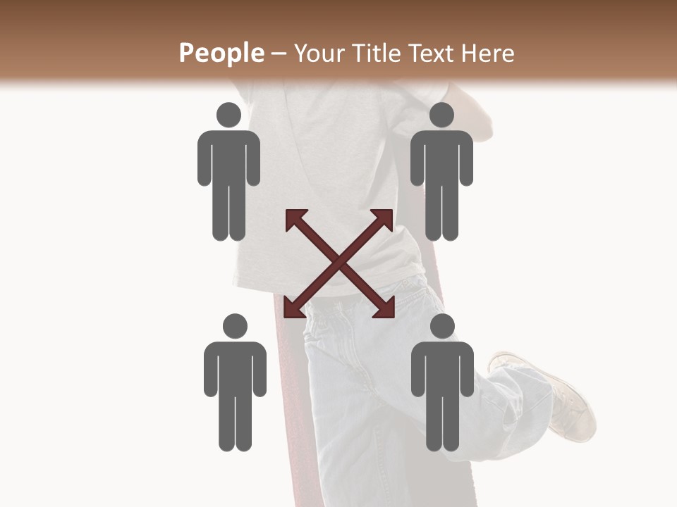 A Young Boy Standing On A Skateboard With His Arms In The Air PowerPoint Template