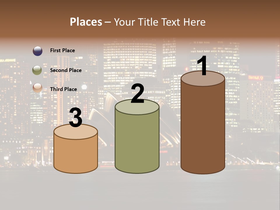 A Picture Of A City At Night With The Sydney Opera House In The Foreground PowerPoint Template