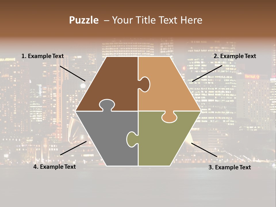 A Picture Of A City At Night With The Sydney Opera House In The Foreground PowerPoint Template