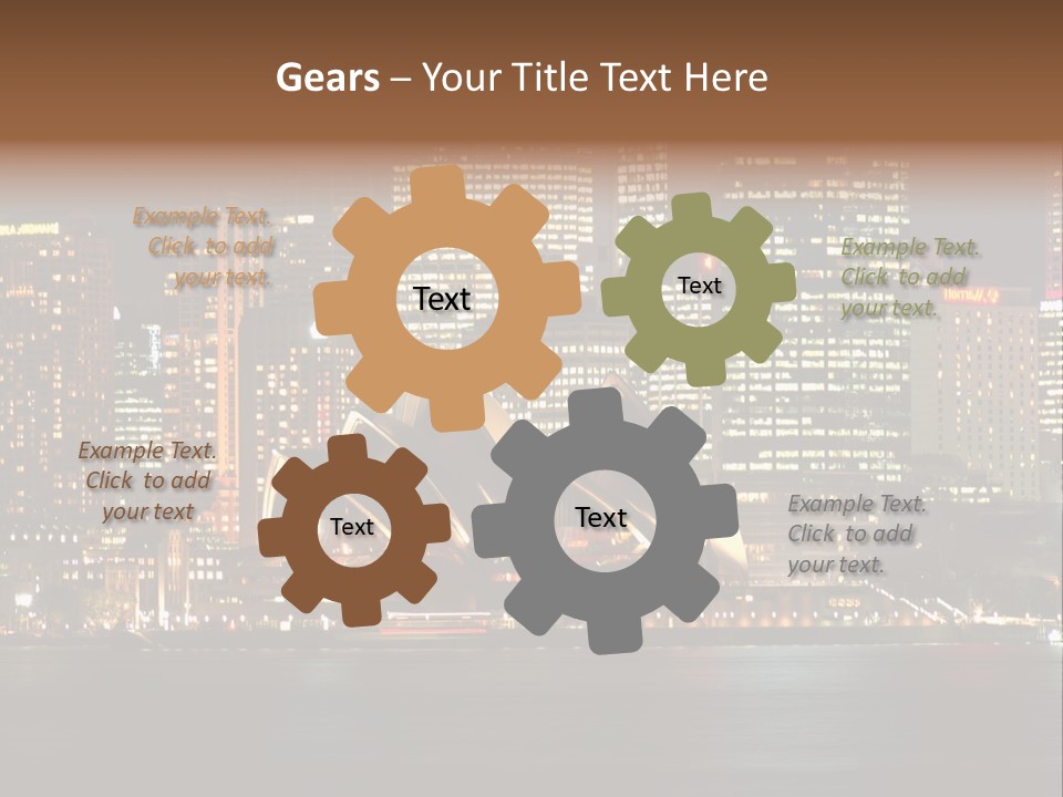 A Picture Of A City At Night With The Sydney Opera House In The Foreground PowerPoint Template