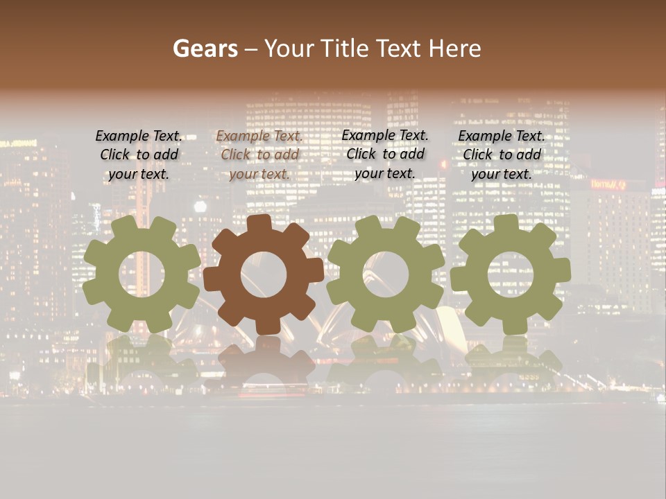 A Picture Of A City At Night With The Sydney Opera House In The Foreground PowerPoint Template