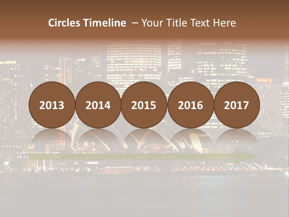 A Picture Of A City At Night With The Sydney Opera House In The Foreground PowerPoint Template