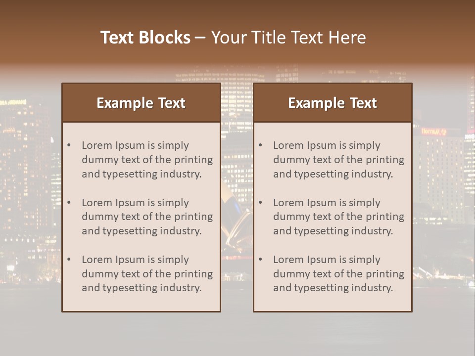 A Picture Of A City At Night With The Sydney Opera House In The Foreground PowerPoint Template