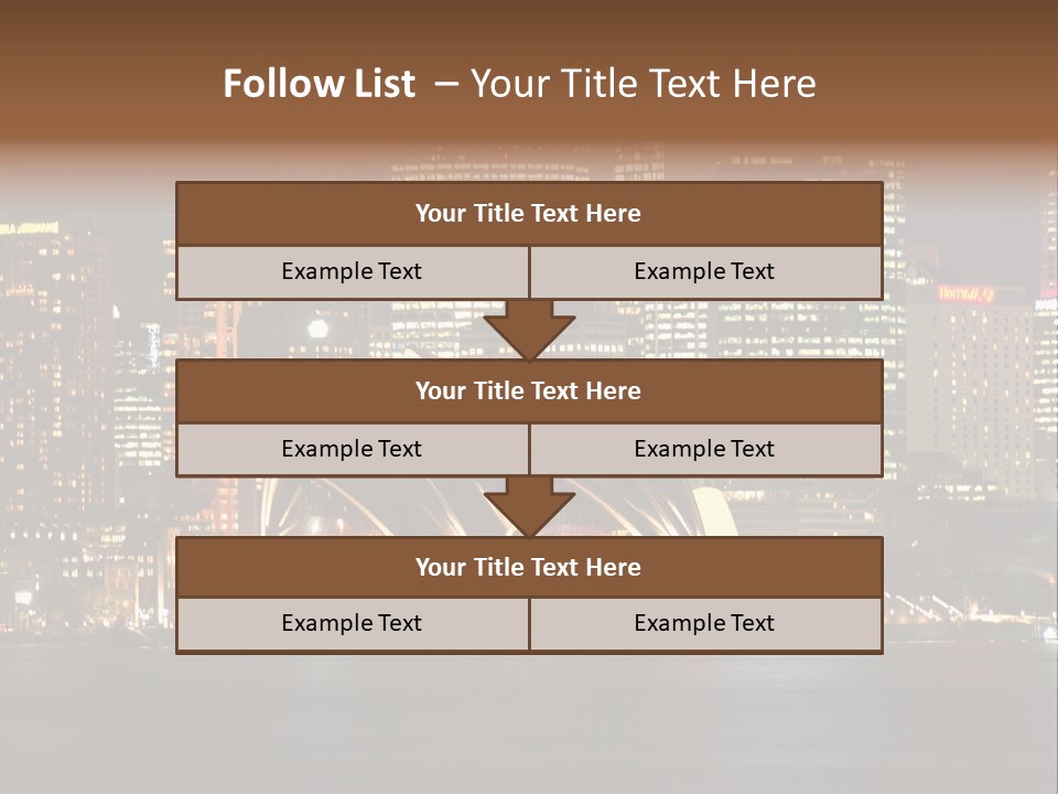 A Picture Of A City At Night With The Sydney Opera House In The Foreground PowerPoint Template