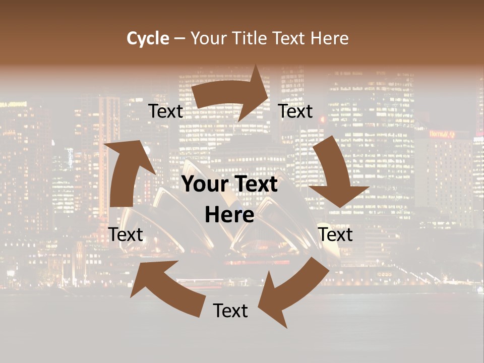 A Picture Of A City At Night With The Sydney Opera House In The Foreground PowerPoint Template