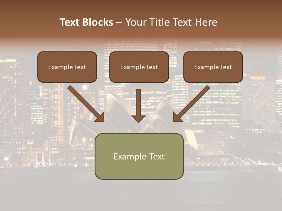 A Picture Of A City At Night With The Sydney Opera House In The Foreground PowerPoint Template
