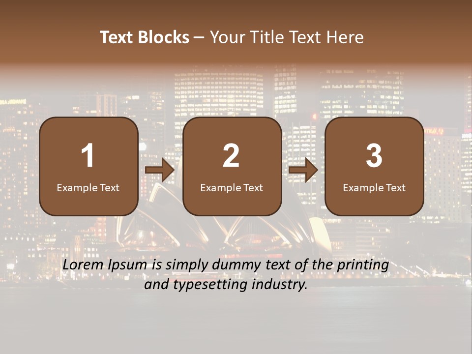 A Picture Of A City At Night With The Sydney Opera House In The Foreground PowerPoint Template