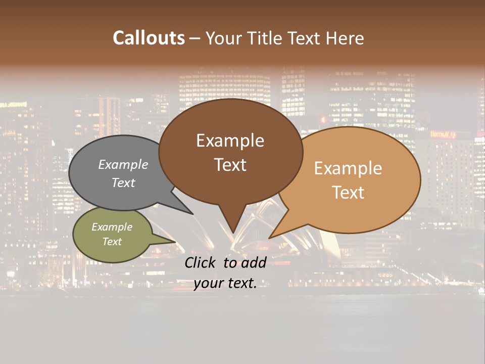 A Picture Of A City At Night With The Sydney Opera House In The Foreground PowerPoint Template