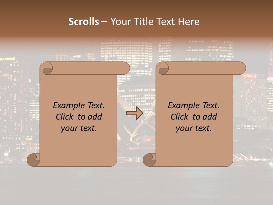 A Picture Of A City At Night With The Sydney Opera House In The Foreground PowerPoint Template