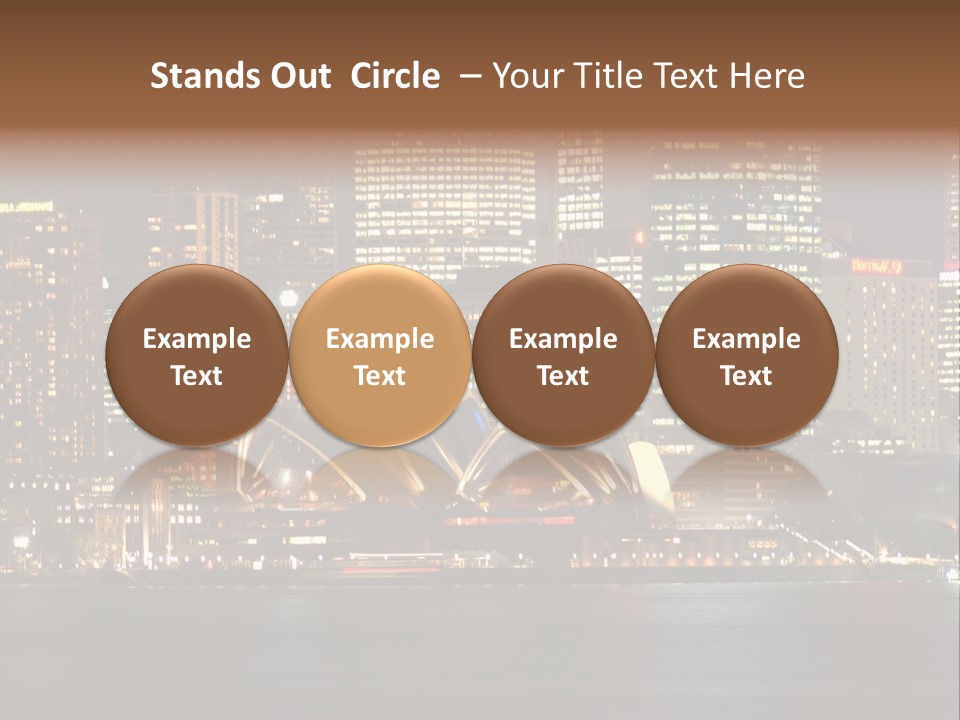 A Picture Of A City At Night With The Sydney Opera House In The Foreground PowerPoint Template