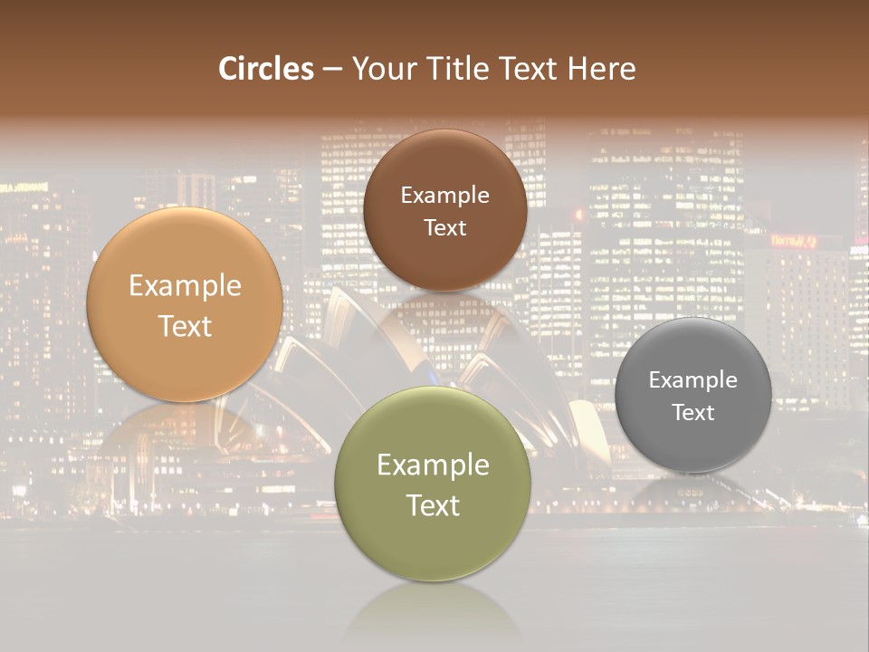 A Picture Of A City At Night With The Sydney Opera House In The Foreground PowerPoint Template