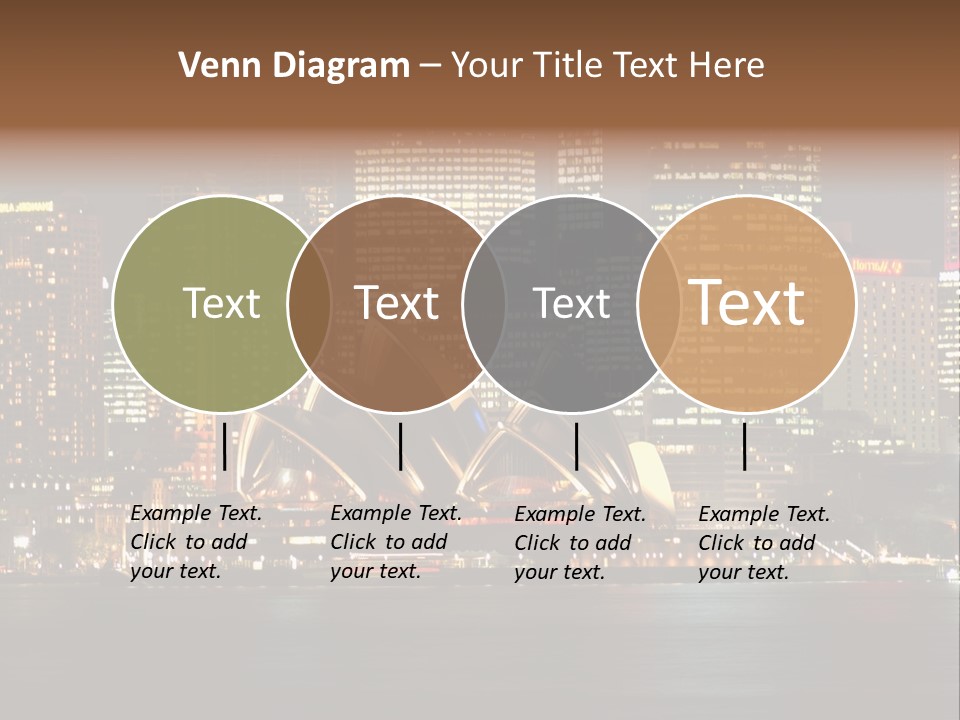 A Picture Of A City At Night With The Sydney Opera House In The Foreground PowerPoint Template